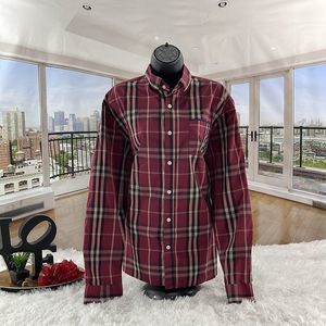Women’s Impatient Wolves Plaid Button Up Long sleeve Shirt (L) DU21